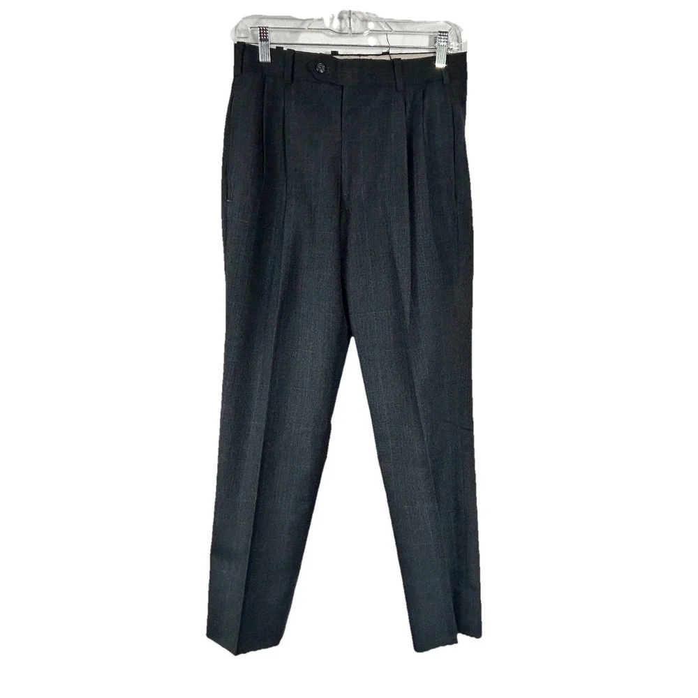 Hunting Horn Classics Men's Gray Wool Blend 40 Suit 29S‎ Pleated Pants Vintage